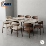 A luxurious dining set with a marble