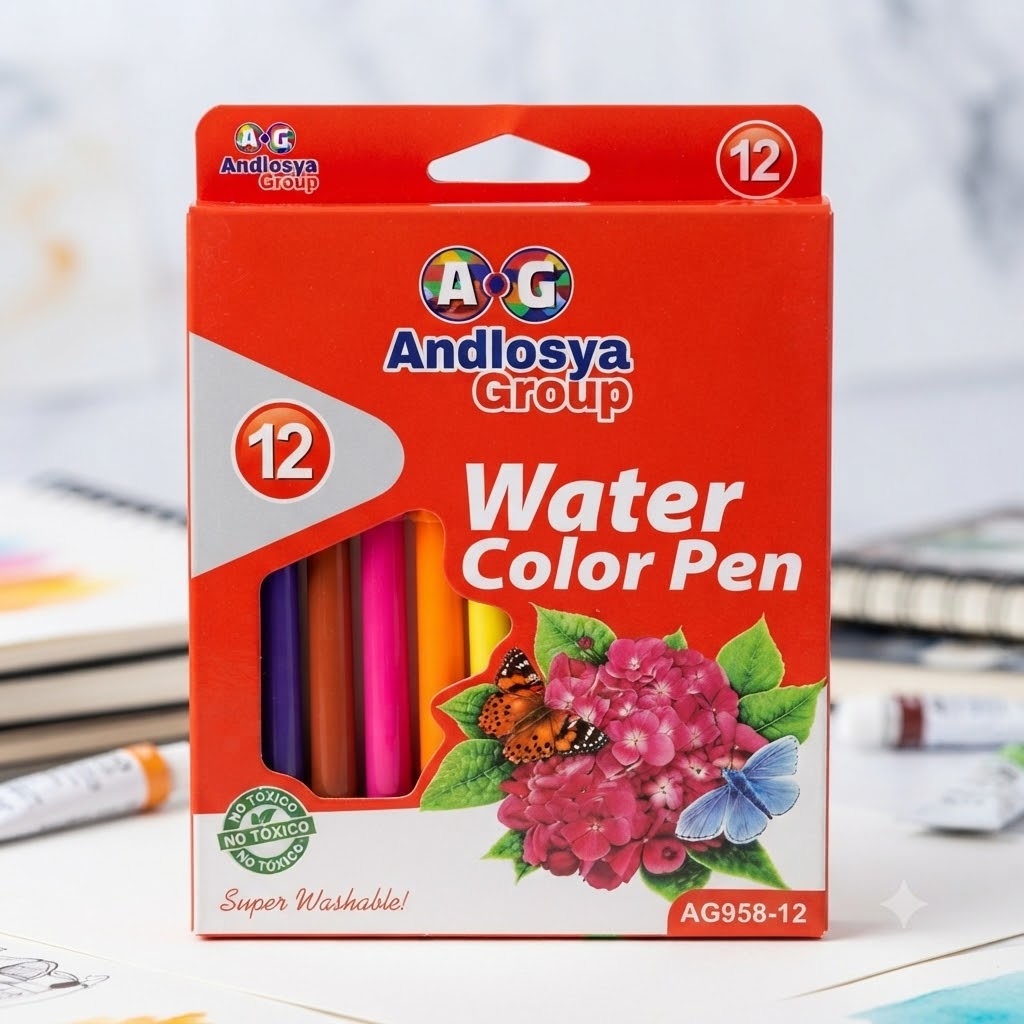 12 water colors pen 1 أقلام تلوين مائية 12 لون