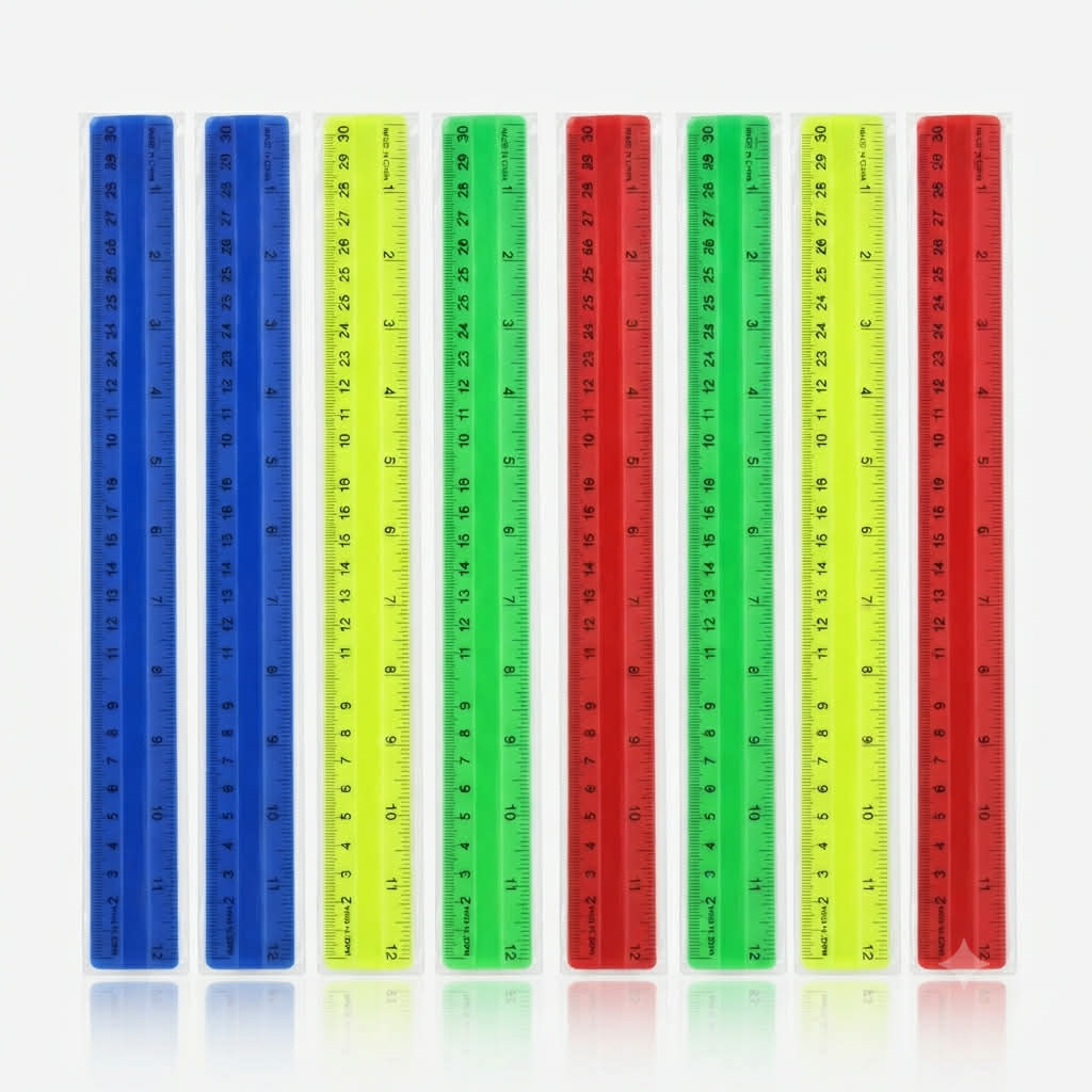 30 cm long plastic ruler 12 مسطرة بلاستيك ملونة 30 سم - الصورة 1