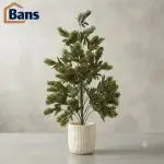Artificial green plant with pot