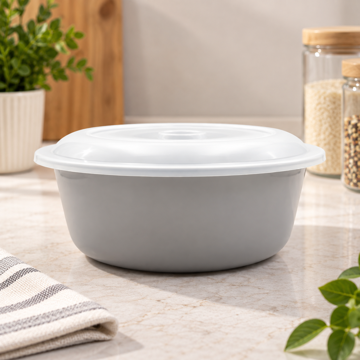 Round Food Storage Container with Lid