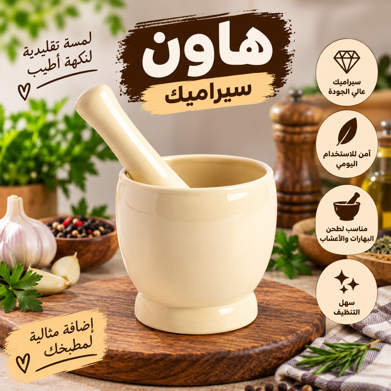 Ceramic Mortar & Pestle