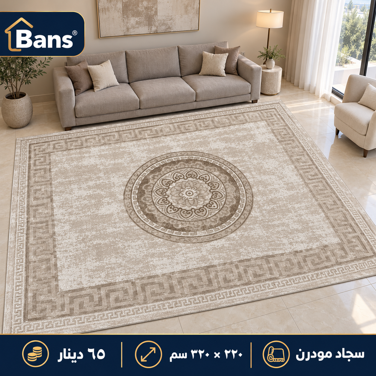 Modern Classic Pattern Rug – 220 × 320 cm
