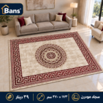 سجاد مودرن بتصميم أنيق يجمع بين الزخارف الكلاسيكية واللمسات العصرية، يتميز بنقشة دائرية فاخرة وإطار هندسي مميز. مثالي لغرف المعيشة والصالونات والمجالس بمقاس 173 × 270 سم.